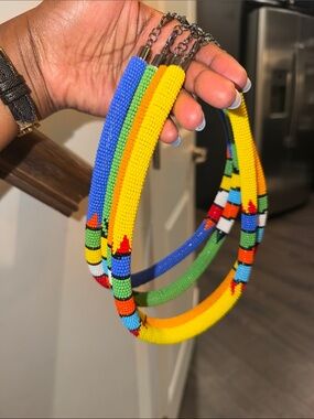 Handmade Beaded Kids Necklace - Bright Multicolor